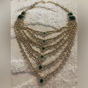 Red Carpet Rocks Emerald & CZ Diamond Necklace.